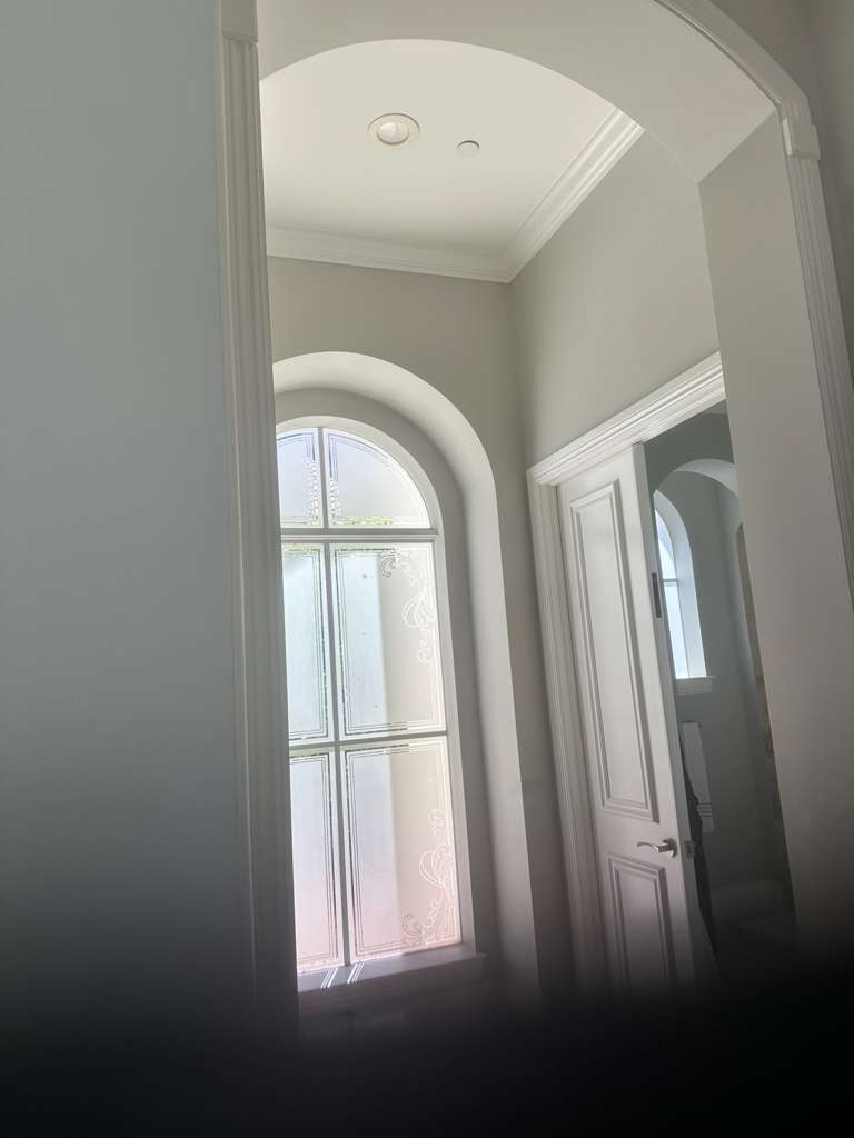 Arched window framing and trim work